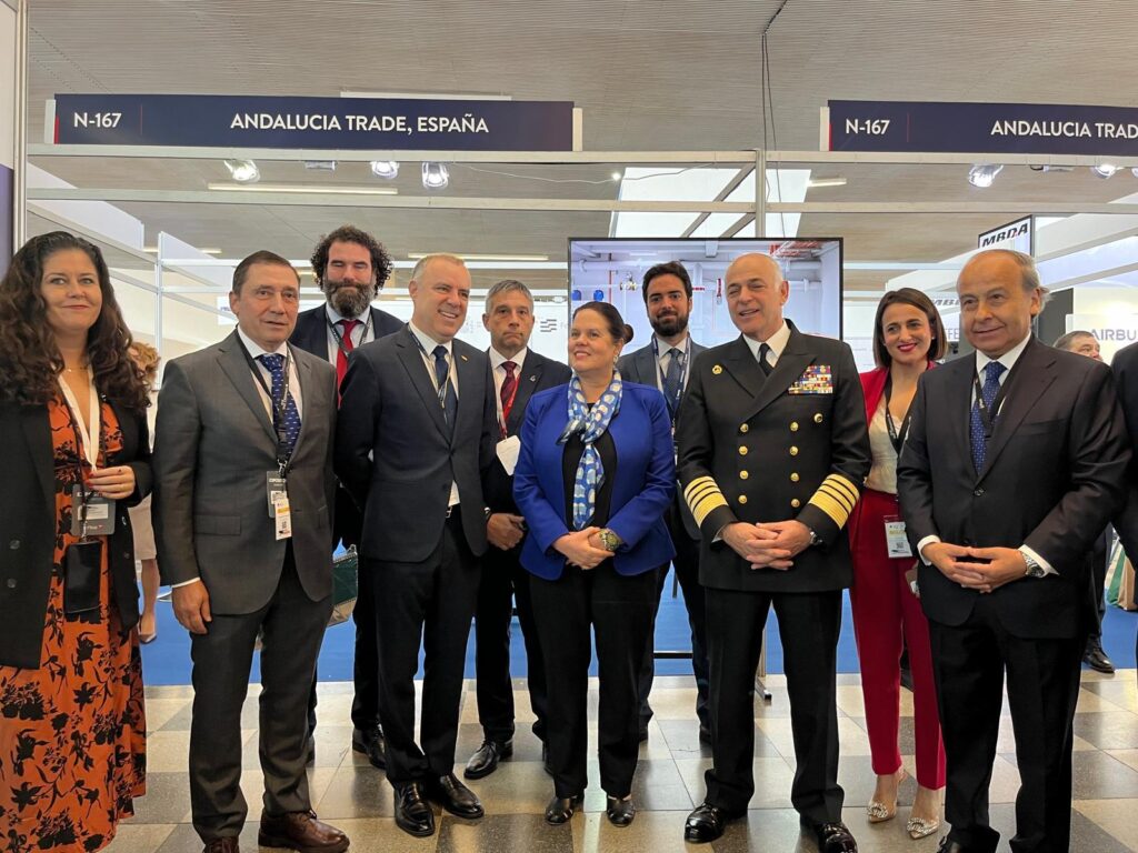 Our team at our stand along with representatives from the Chilean government and Navy